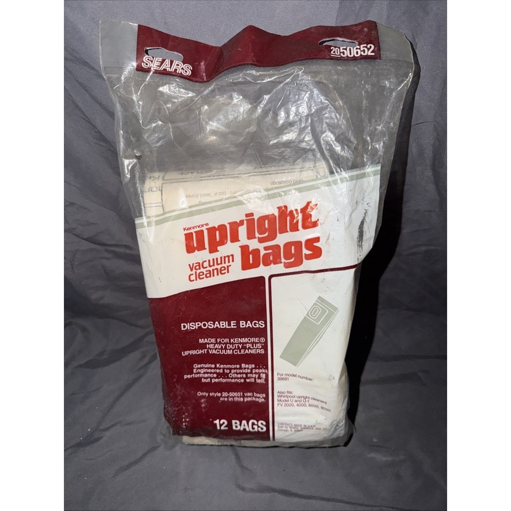 Sears Kenmore Upright‎ Vacuum Cleaner Bags 2050652 18 Bags